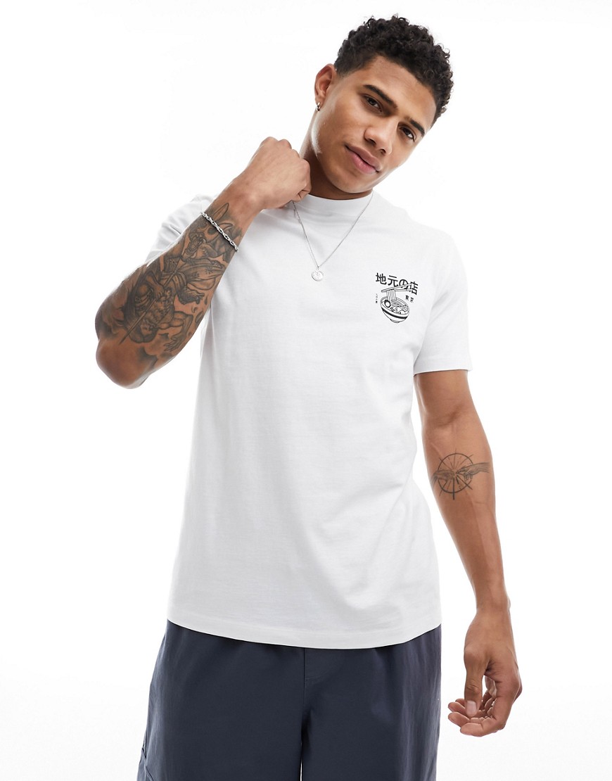 ASOS DESIGN t-shirt in white with noodle chest print
