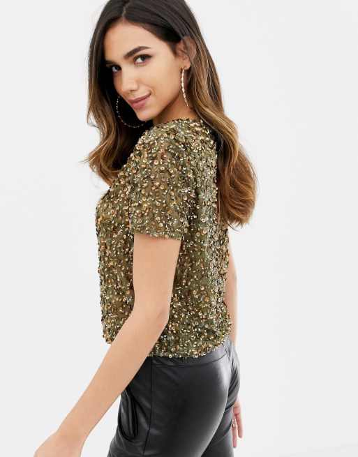 ASOS DESIGN – T-shirt med paljetter, 2 av 4