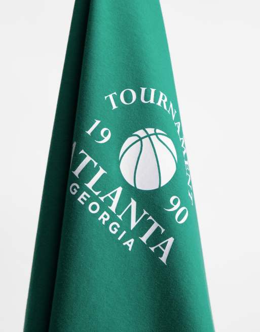 ASOS DESIGN - T-shirt met Atlanta-stadsprint in groen, 3 van 4