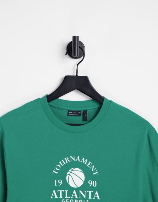 ASOS DESIGN - T-shirt met Atlanta-stadsprint in groen, 4 van 4