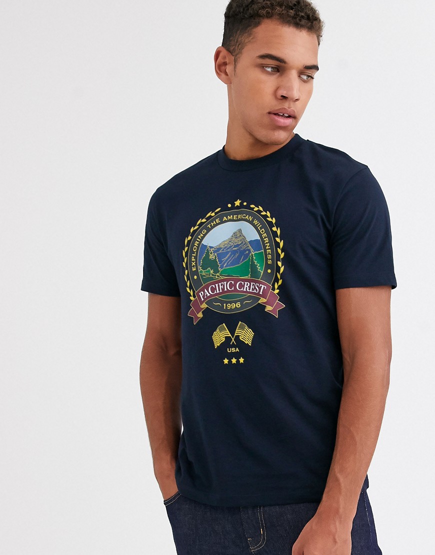 ASOS DESIGN - T-shirt met city-print-Marineblauw