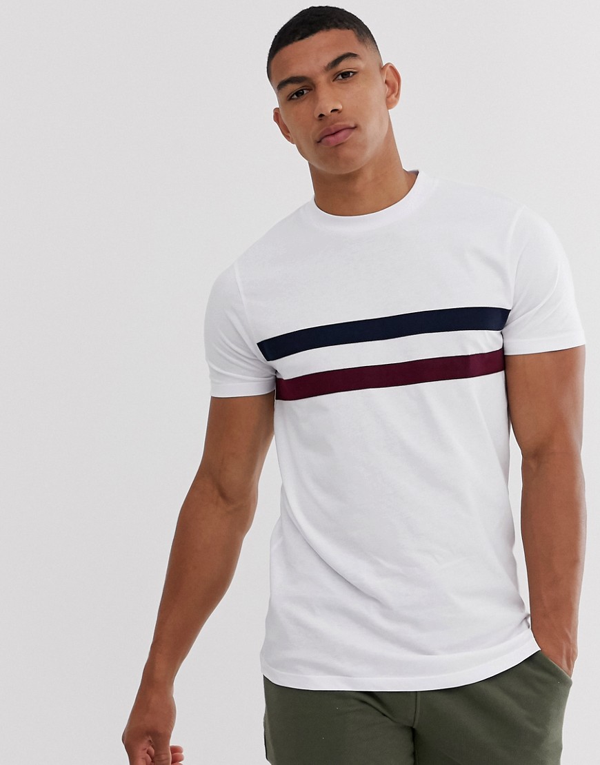 ASOS DESIGN - T-shirt met contrasterende vlakken in wit