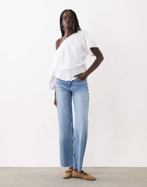 ASOS DESIGN T-shirt met getailleerde taille wit, 3 van 4