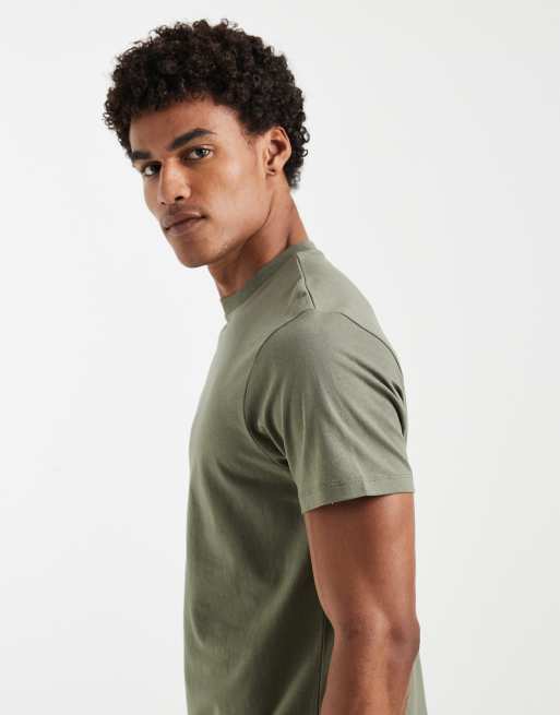 ASOS DESIGN - T-shirt met grafische café-print in olijfgroen, 4 van 5