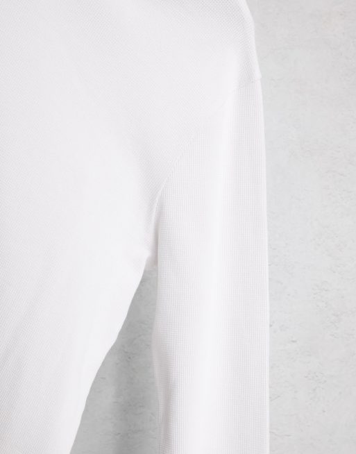 ASOS DESIGN - T-shirt met lange mouwen en wafeltextuur in wit, 4 van 4