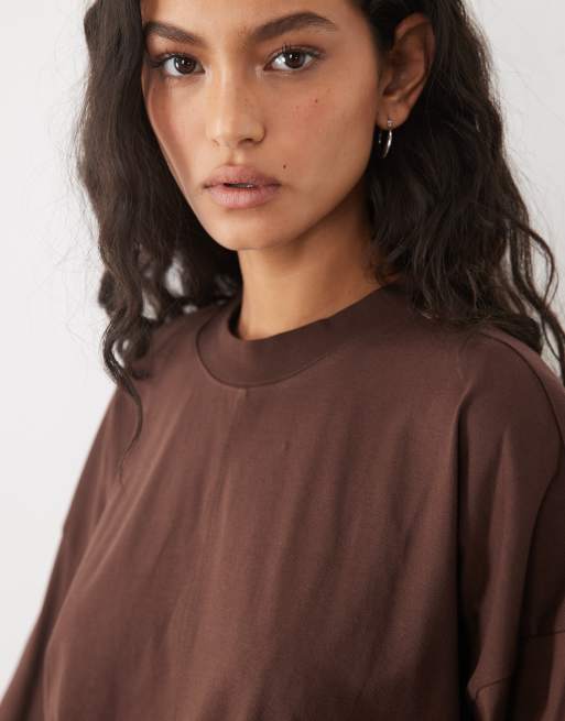 ASOS DESIGN T-shirt met lange mouwen skate in bruin, 3 van 4