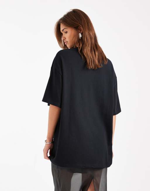 ASOS DESIGN - T-shirt met lange pasvorm in zwart, 3 van 4