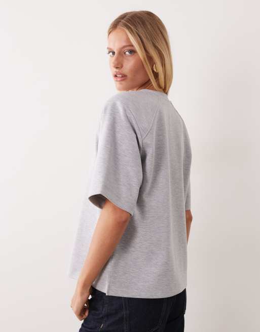 ASOS DESIGN T-shirt met raglanmouwen in grijs, 4 van 4