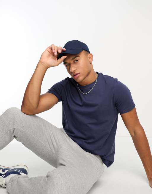 ASOS DESIGN - T-shirt met ronde hals in marineblauw