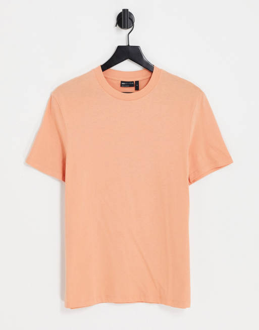 ASOS Design - T-shirt met ronde hals in oranje wassing