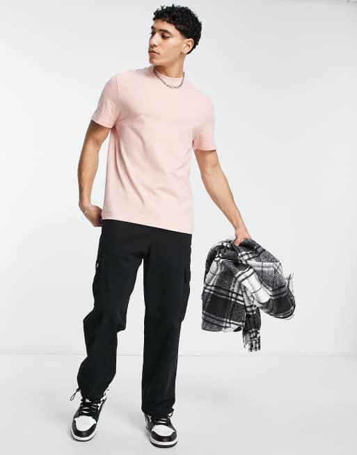 ASOS DESIGN - T-shirt met ronde hals in roze met wassing