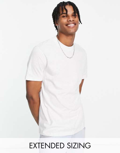 ASOS DESIGN - T-shirt met ronde hals in wit gemêleerd