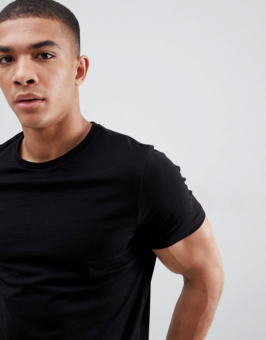 ASOS DESIGN - T-shirt met ronde hals in zwart