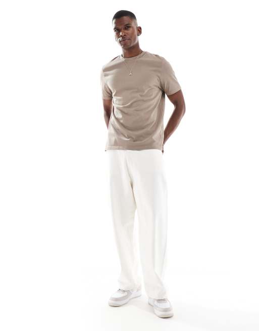 ASOS DESIGN - T-shirt met ronde hals van zware stof in bruin  , 2 van 4