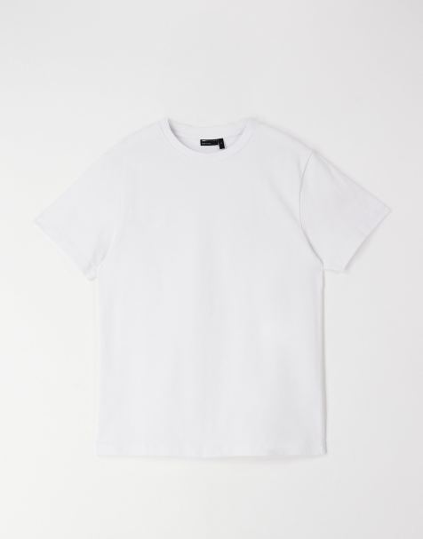 ASOS DESIGN - T-shirt met ronde hals van zware stof in wit - view 1