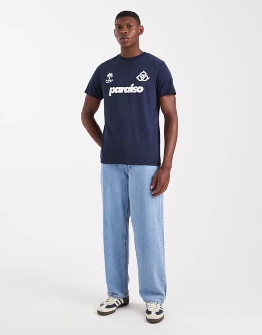 ASOS DESIGN - T-shirt met sport print in marineblauw , 2 van 5