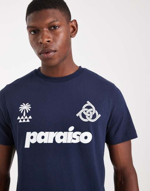 ASOS DESIGN - T-shirt met sport print in marineblauw , 5 van 5