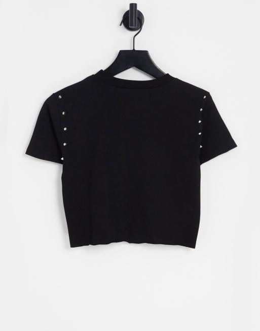 ASOS DESIGN - T-shirt met studs in zwart