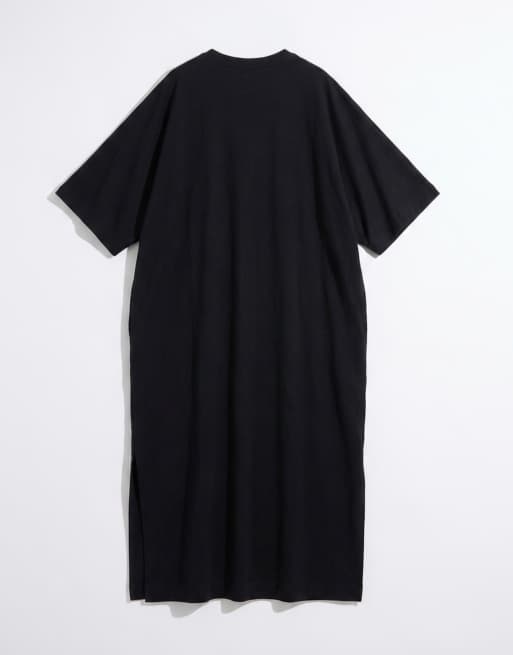 ASOS DESIGN – T-Shirt-Midikleid in Schwarz mit Fledermausärmeln, 6 von 8