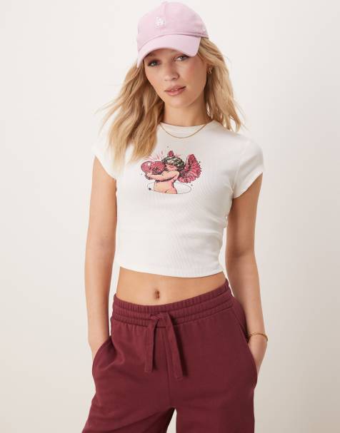 ASOS DESIGN - T-shirt mini bianca con grafica "Disco Cupid" - view 1