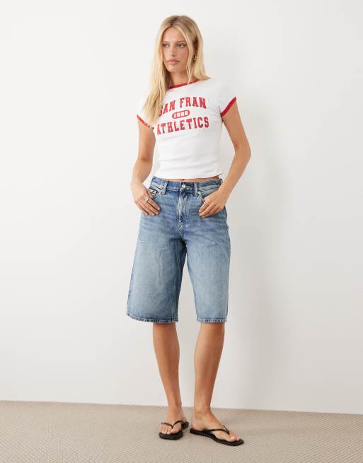 ASOS DESIGN - T-shirt mini bianca con profili a contrasto e grafica "San Fran Athletics", 2 di 4