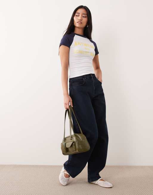 ASOS DESIGN - T-shirt mini bianca e blu navy con grafica "Antwerp", 2 di 4