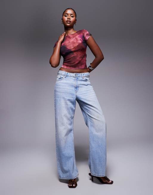 ASOS DESIGN - T-shirt mini con stampa a fiori rosa oversize in rete, 2 di 4