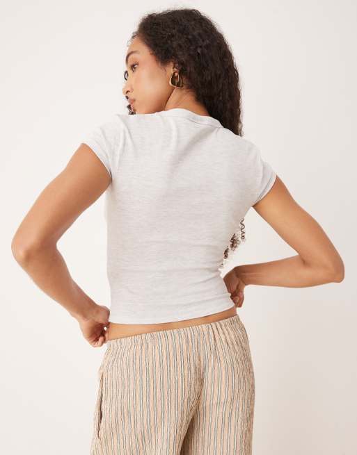 ASOS DESIGN - T-shirt mini grigio ghiaccio mélange con grafica "Lychee Martini" con cocktail, 4 di 4