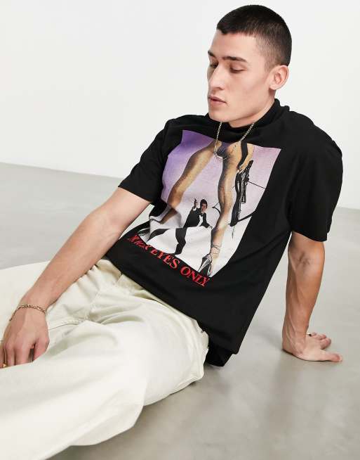 ASOS DESIGN – T-Shirt mit James-Bond-Motiv „For Your Eyes Only