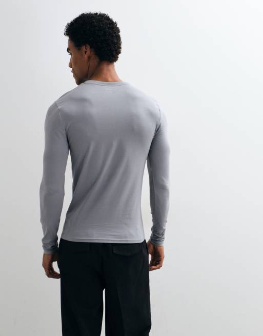 ASOS DESIGN t-shirt moulant à manches longues en gris, 5 de 11