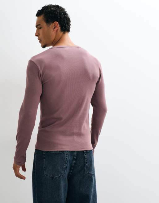 ASOS DESIGN t-shirt moulant à patte de boutonnage en rose, 3 de 5