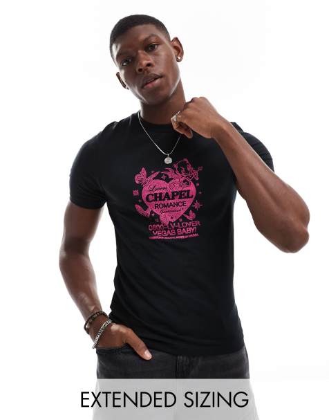 ASOS DESIGN - T-shirt moulant avec imprimé sur l'avant - Noir - view 1