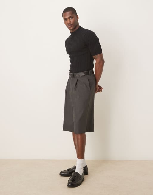 ASOS DESIGN - T-shirt moulant en maille côtelée avec col roulé - Noir, 3 de 4