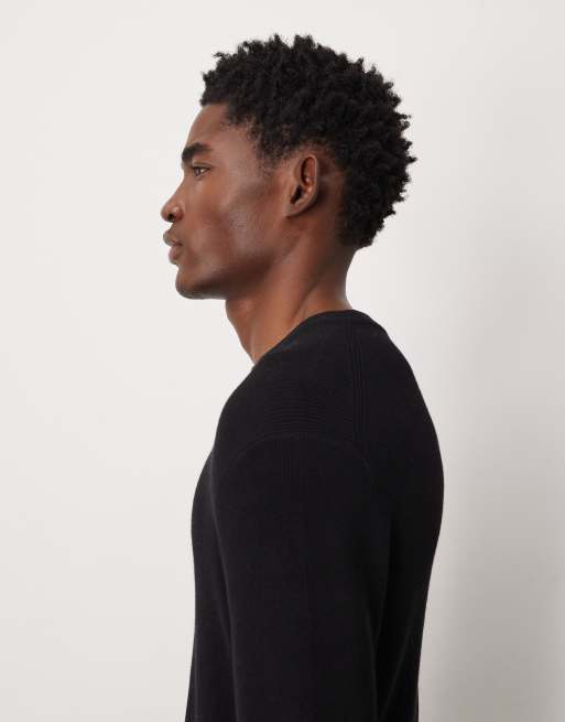 ASOS DESIGN - T-shirt moulant ras de cou en maille à manches longues - Noir, 4 de 5