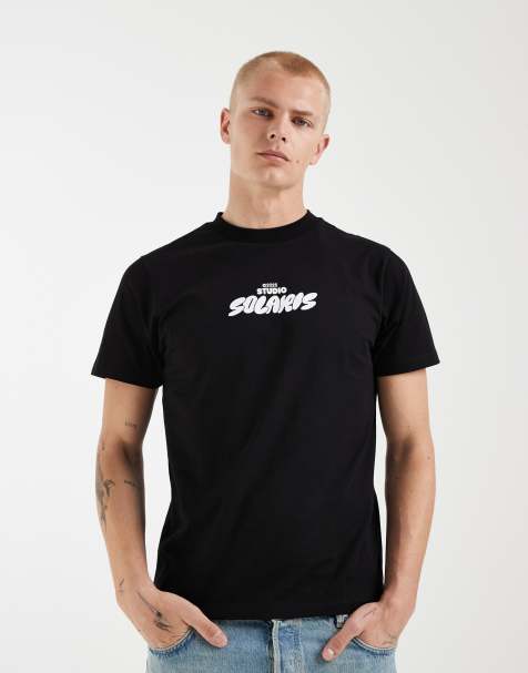 ASOS DESIGN - T-shirt nera con grafica e scritta - view 1