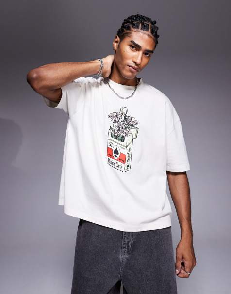 ASOS DESIGN – T-shirt o pudełkowym kroju oversize z grafiką z motywem kwiatów - view 1