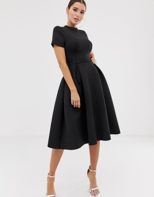 black midi dress asos