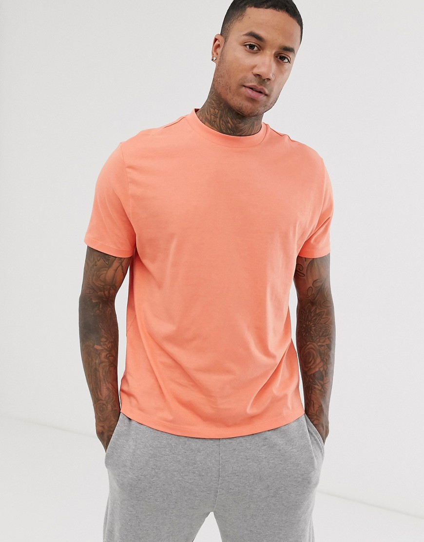 ASOS DESIGN - T-shirt organica comoda girocollo rosa-Arancione