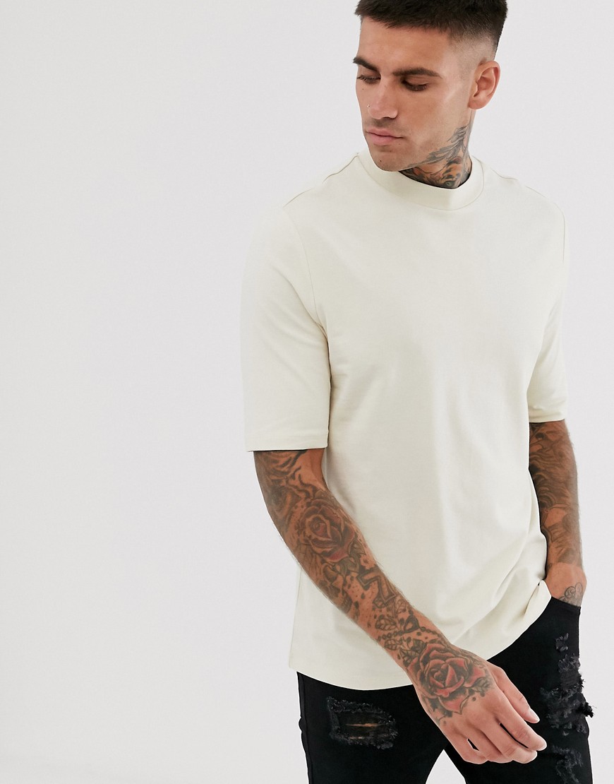 ASOS DESIGN - T-shirt organica elegante slim beige