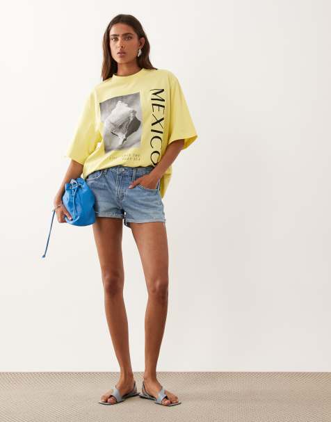 ASOS DESIGN - T-shirt oversize à épaules tombantes avec imprimé Mexico - Citron - view 1