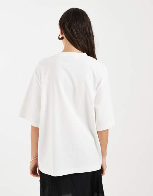 ASOS DESIGN - T-shirt oversize à épaules tombantes avec imprimé Mexico - Écru, 3 de 4