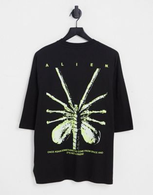 ASOS DESIGN - T-shirt oversize à imprimé alien - Noir