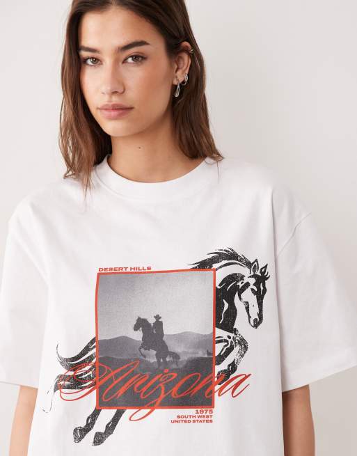 ASOS DESIGN - T-shirt oversize à imprimé Arizona style cowboy - Noir et blanc, 2 de 4