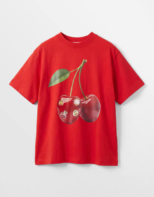 ASOS DESIGN - T-shirt oversize à imprimé cerises et autocollants - Rouge, 5 de 7