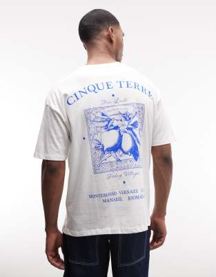 ASOS DESIGN - T-shirt oversize à imprimé citrons - Blanc