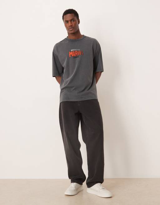 ASOS DESIGN - T-shirt oversize à imprimé Dr. Fatalis - Noir délavé, 2 de 5