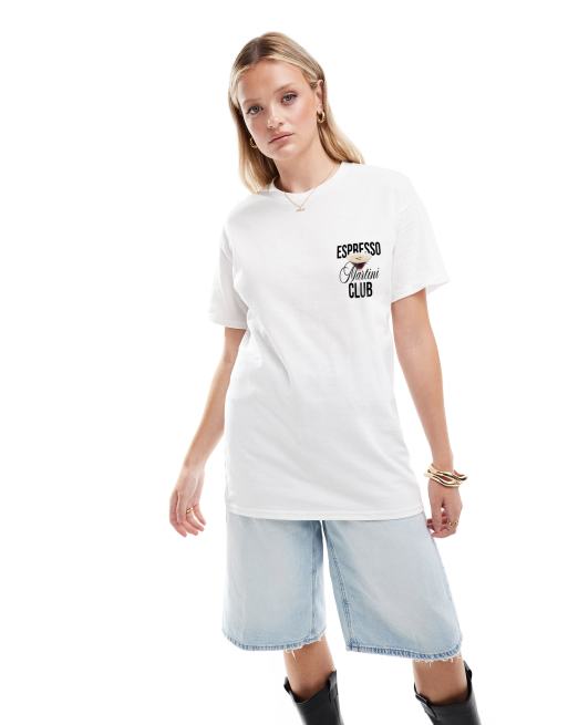 ASOS DESIGN - T-shirt oversize à imprimé Espresso Martini Club - Blanc, 2 de 3