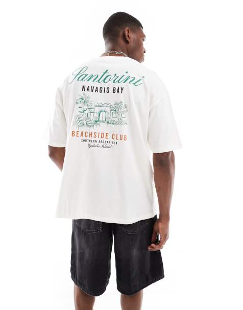 ASOS DESIGN - T-shirt oversize à imprimé estival - Blanc cassé - view 1
