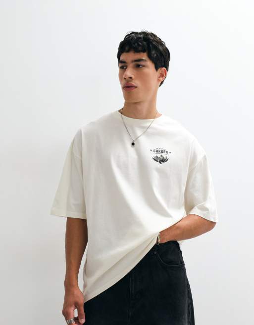 ASOS DESIGN - T-shirt oversize à imprimé fleurs - Beige, 2 de 5