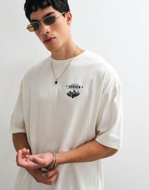 ASOS DESIGN - T-shirt oversize à imprimé fleurs - Beige, 3 de 5